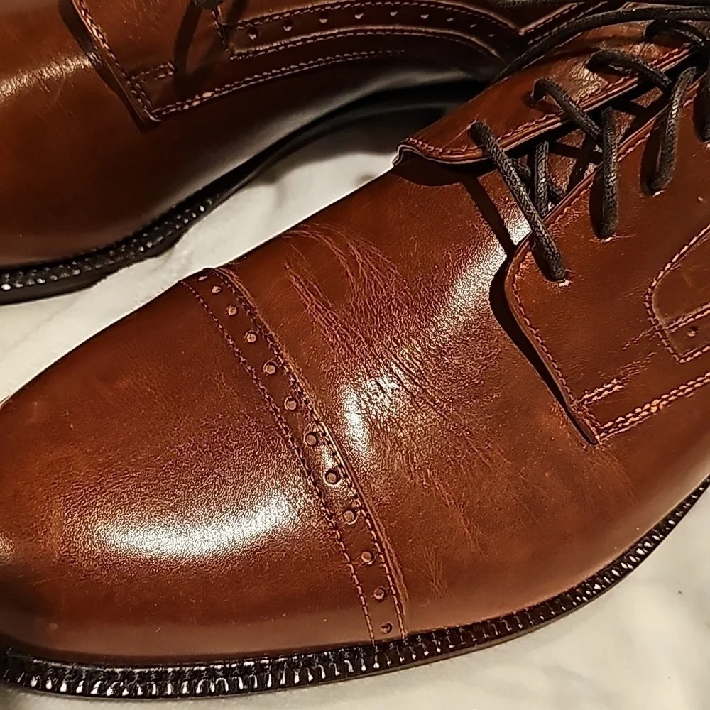 Johnston & Murphy signature series sheepskin cap toe Oxford derby size 10